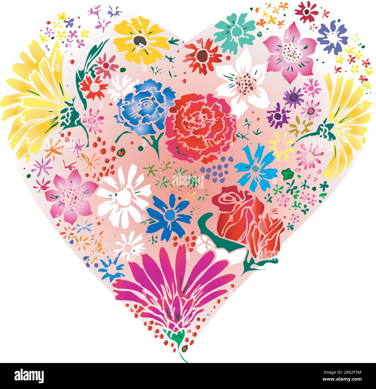 Vector Flowers Made into a Heart Stock Vector Image & Art - Alamy