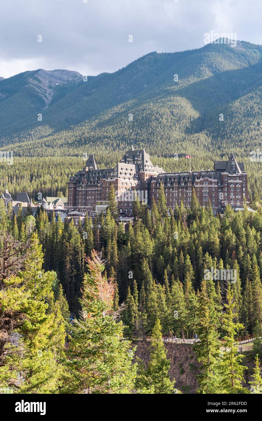 Banff, Alberta, Canada - July 9, 2022: View of the Fairmont Banff ...
