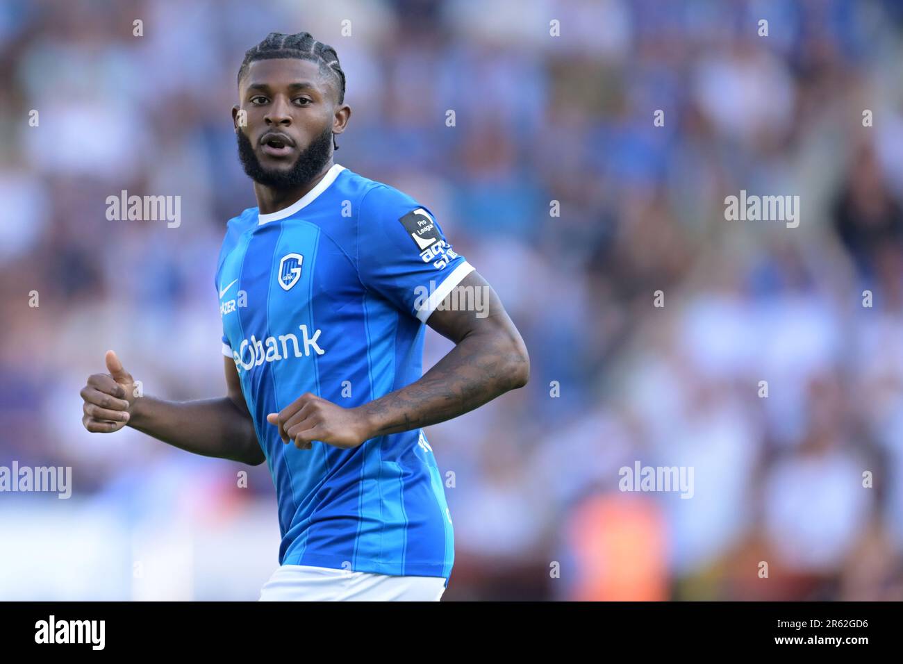 GENK - Mark McKenzie of KRC Genk during the Belgian Jupiler Pro League Championship Playoffs between KRC Genk - Royal Antwerp FC on June 4, 2023 in Genk, Belgium. AP | Dutch Height | GERRIT OF COLOGNE Stock Photo