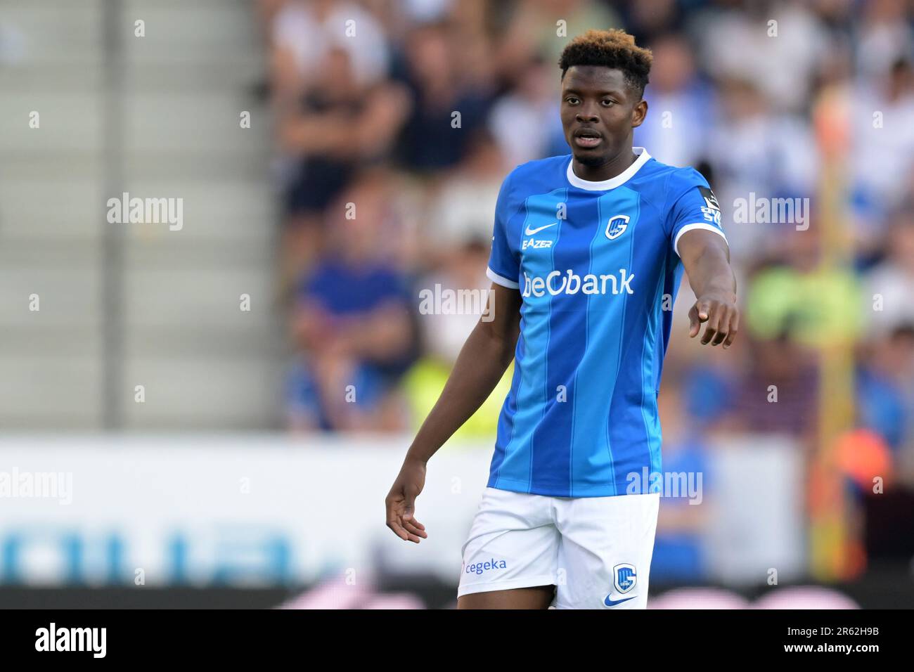 GENK - Aziz Ouattara of KRC Genk during the Belgian Jupiler Pro League Championship Playoffs between KRC Genk - Royal Antwerp FC on June 4, 2023 in Genk, Belgium. AP | Dutch Height | GERRIT OF COLOGNE Stock Photo