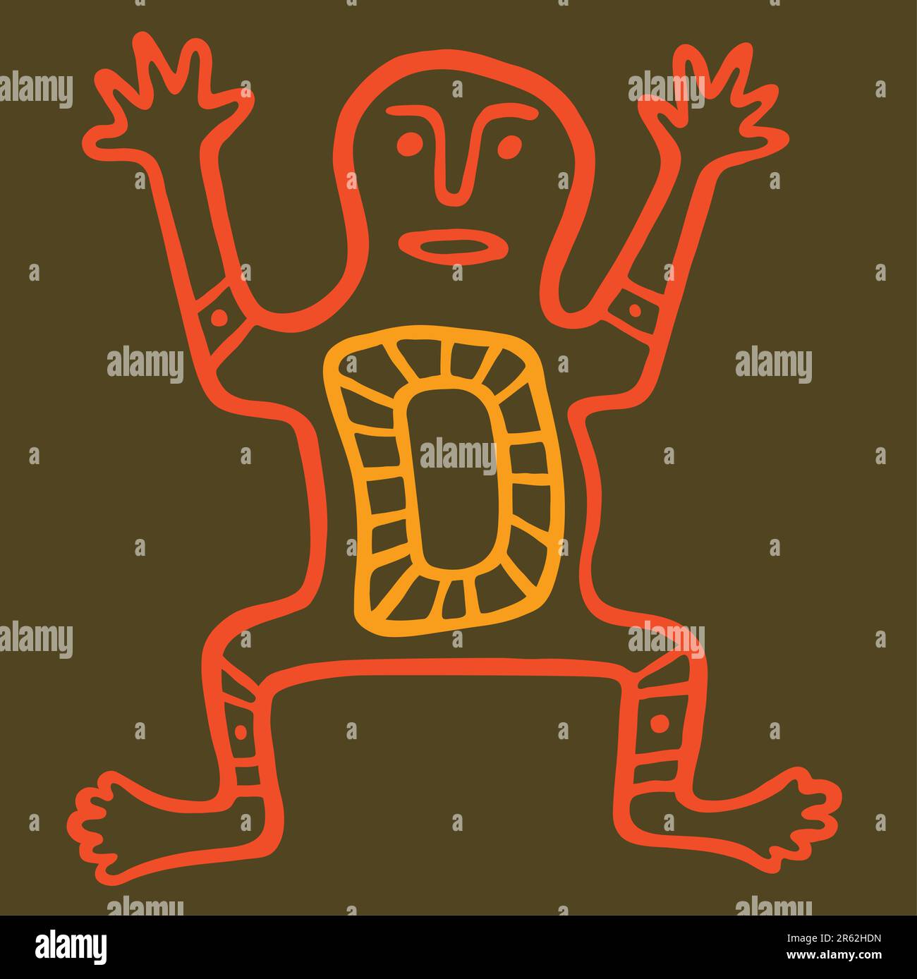 Vector Australian native including ethnic motive with typical elements Stock Vector