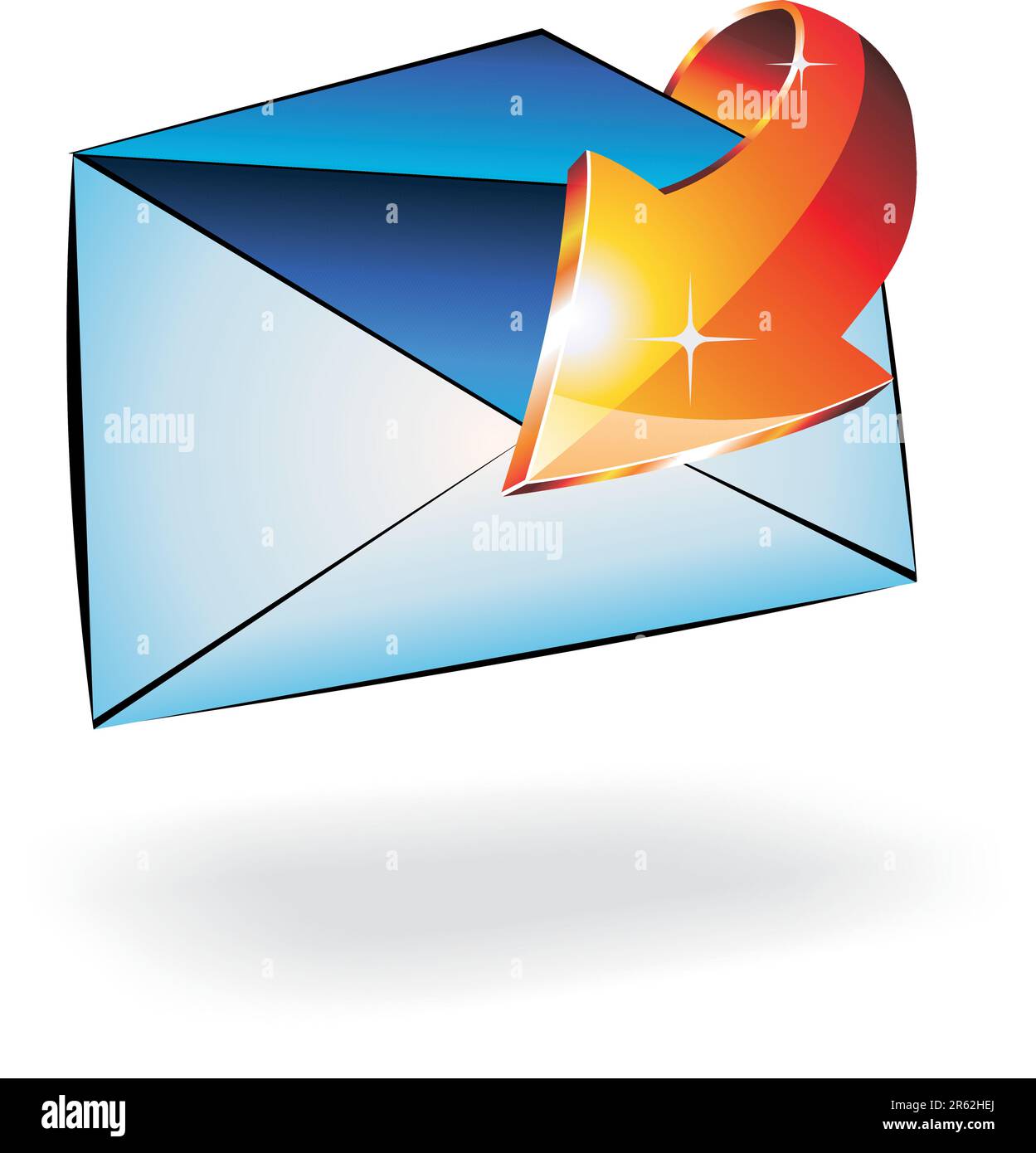 3D colorful Email received conceptual Illusrtation Stock Vector