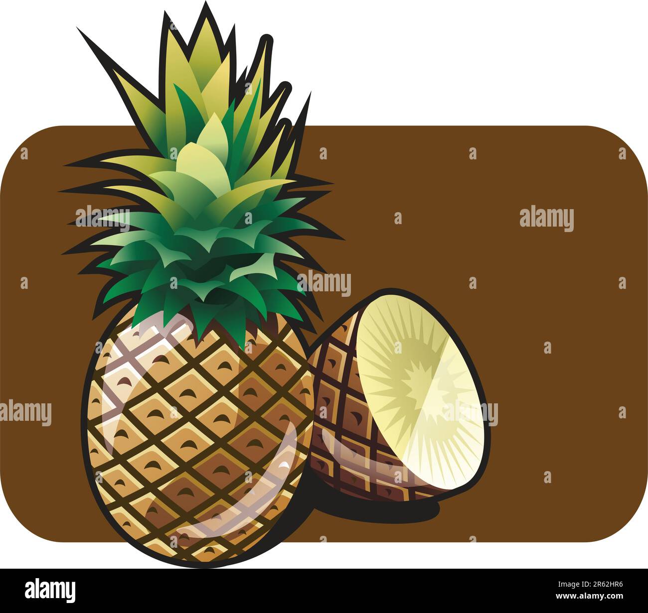 Vector color illustration of a delicious tropical pineapple Stock ...