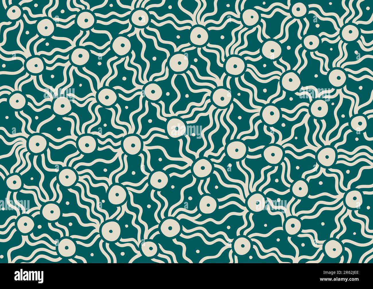 Vector pattern including ethnic Australian motive with multicolored typical elements Stock Vector