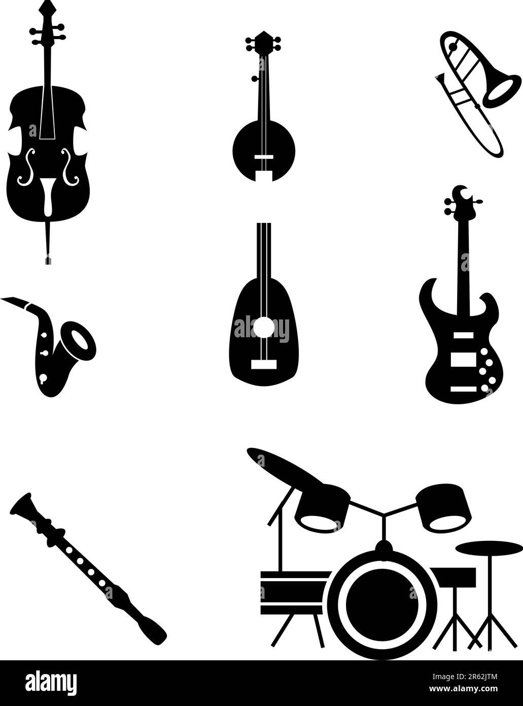 Guitar drum cymbal recorder Stock Vector Images - Alamy