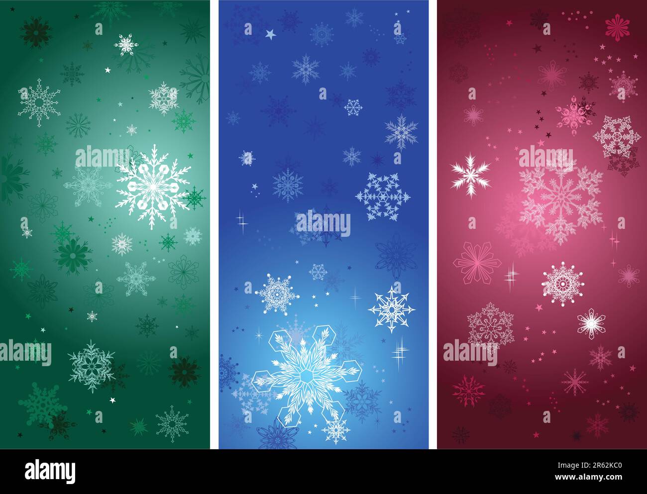 beautiful cold crystal gradient snowflakes - vector illustration Stock ...