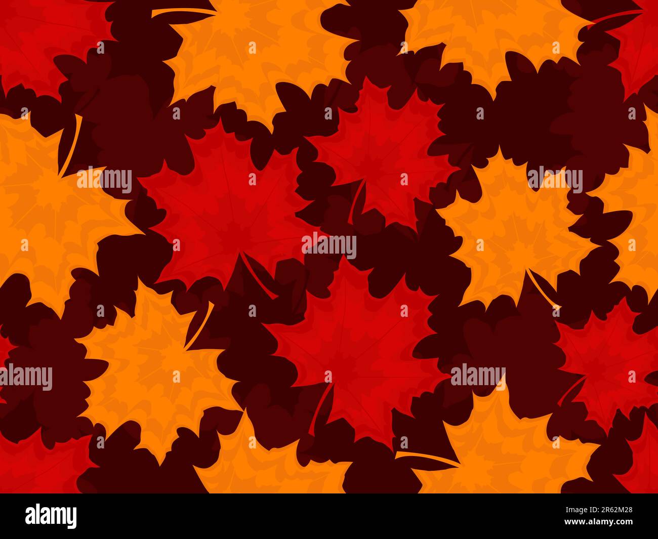 Seamless pattern for a background from autumn leaves in a vector Stock ...