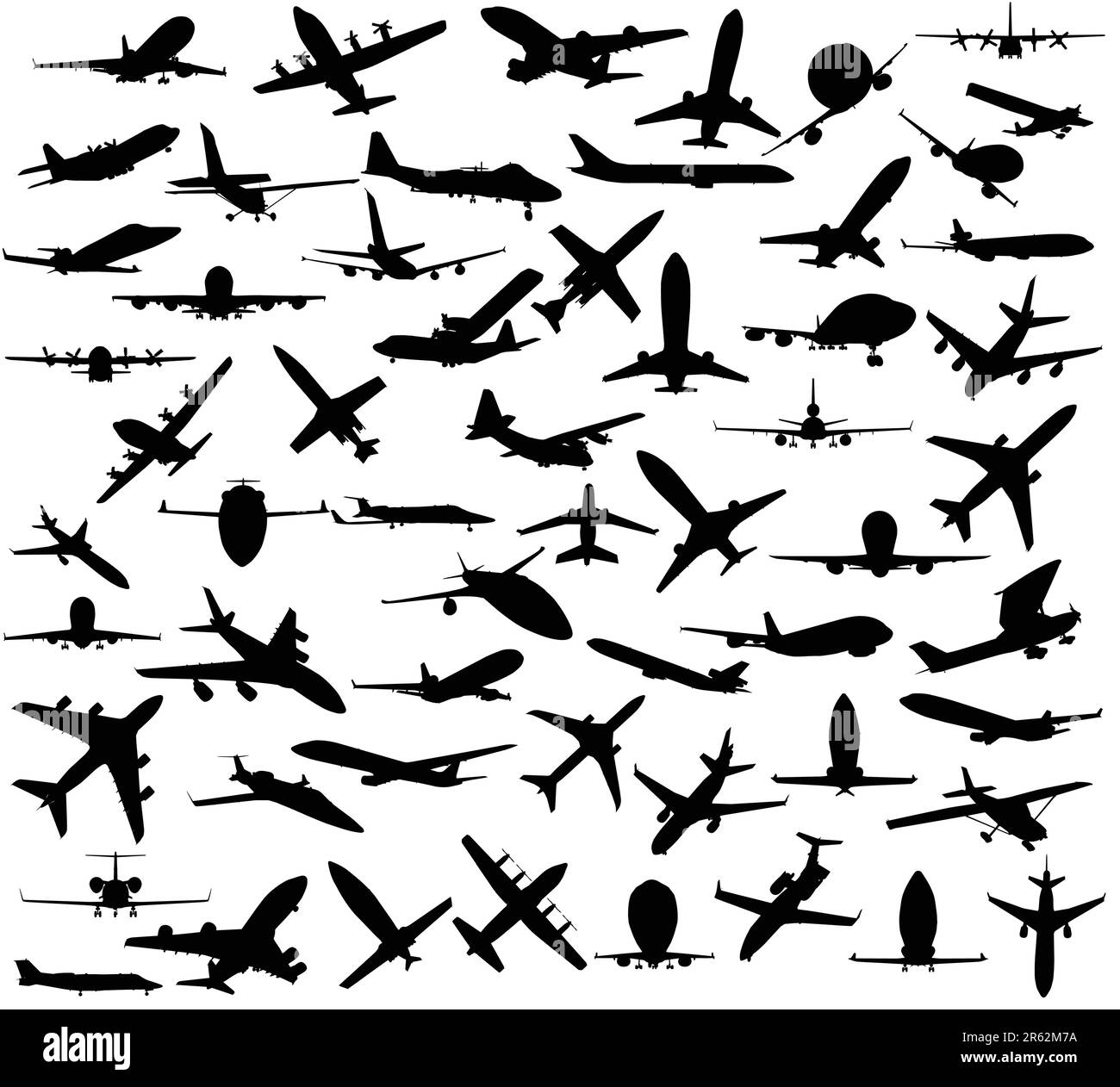 Silhouette of airplanes Stock Vector
