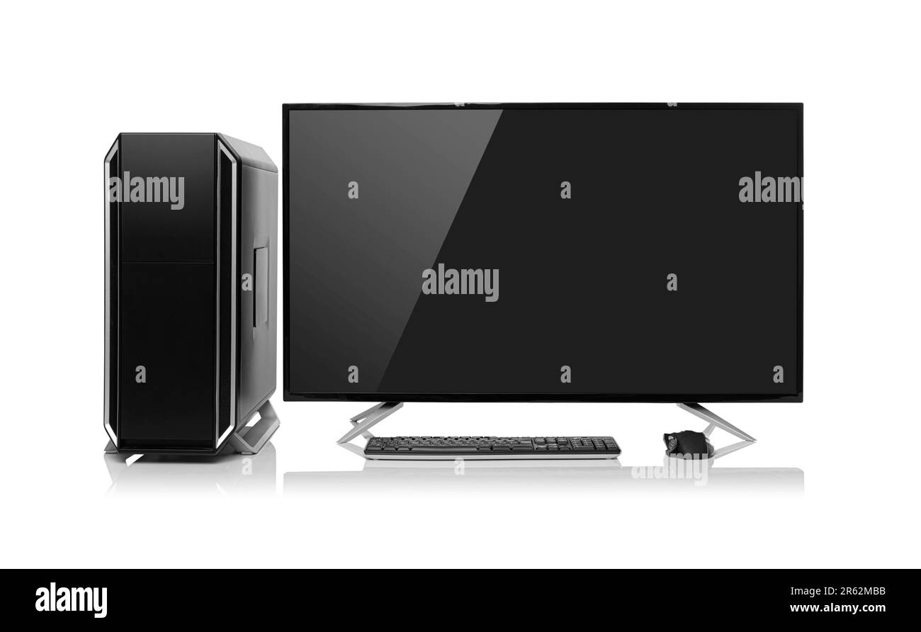 Desktop Computer isolated on white background Stock Photo - Alamy