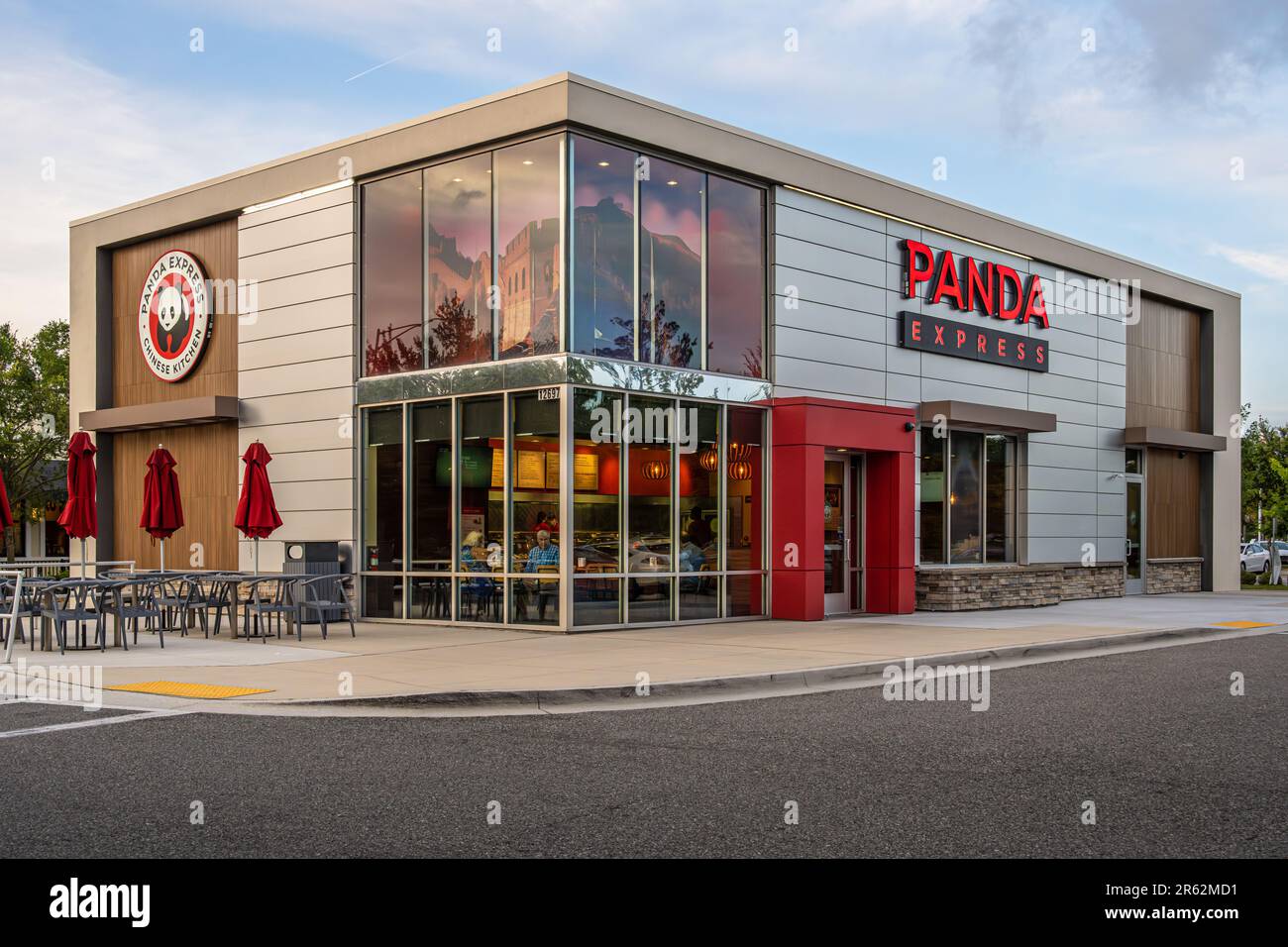 Panda Express restaurant at sunset in Jacksonville, Florida. (USA) Stock Photo