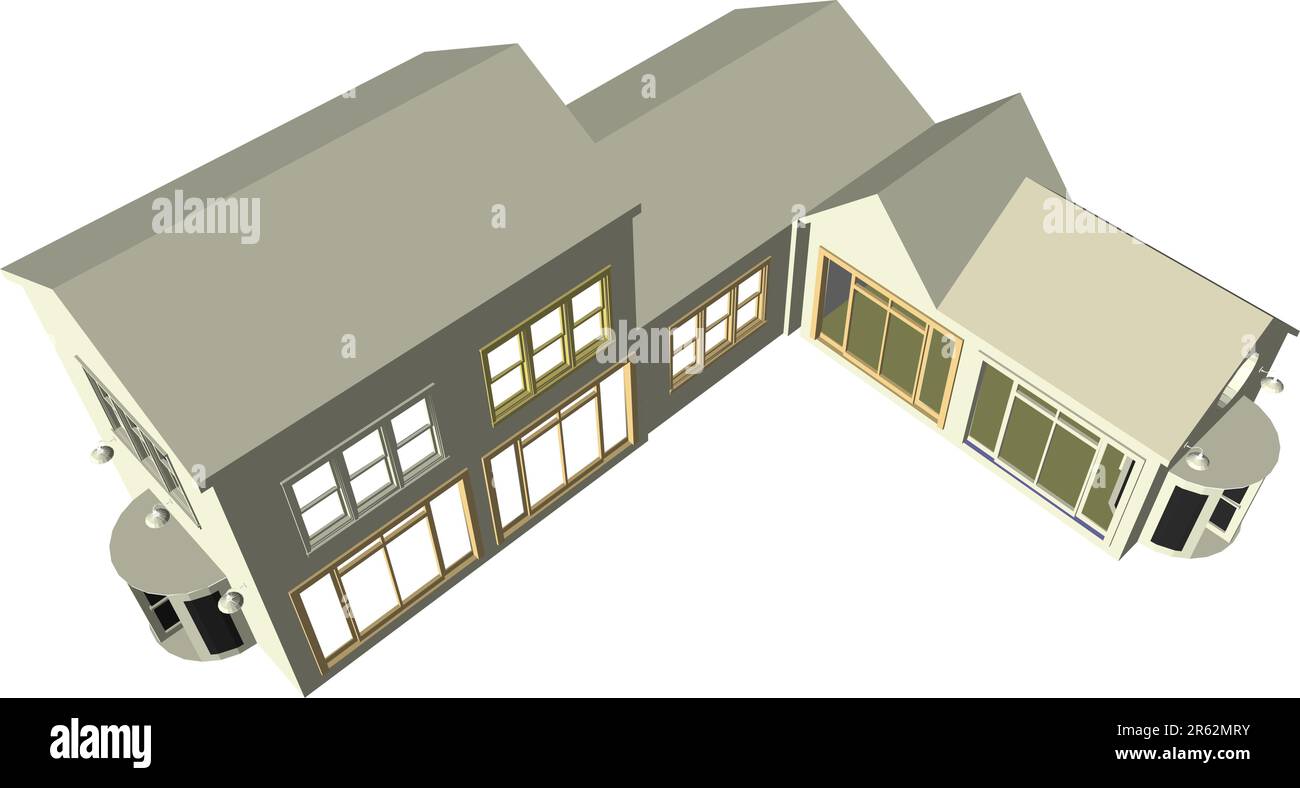 Architect's plan featuring various dwellings and offices in vector
