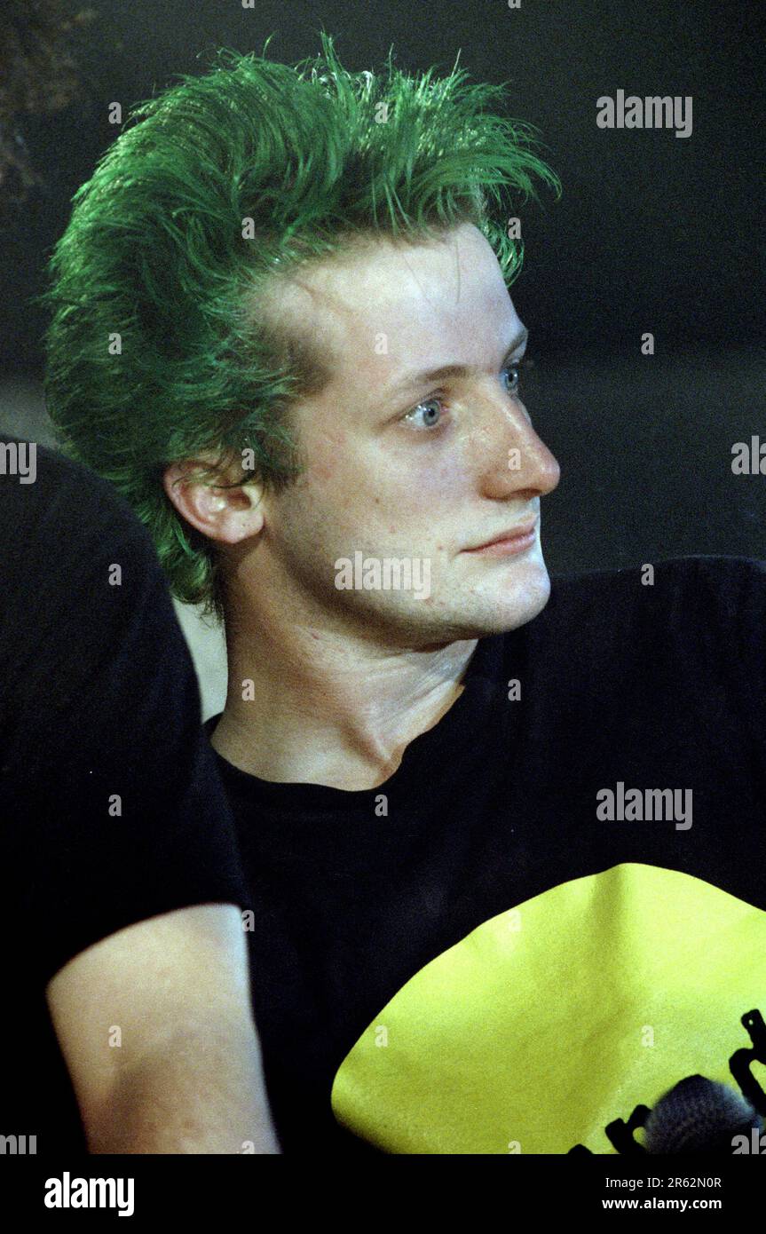 Milan Italy 1997-09-17 :Tré Cool drummer of Green Day during the Sonic TV show Stock Photo