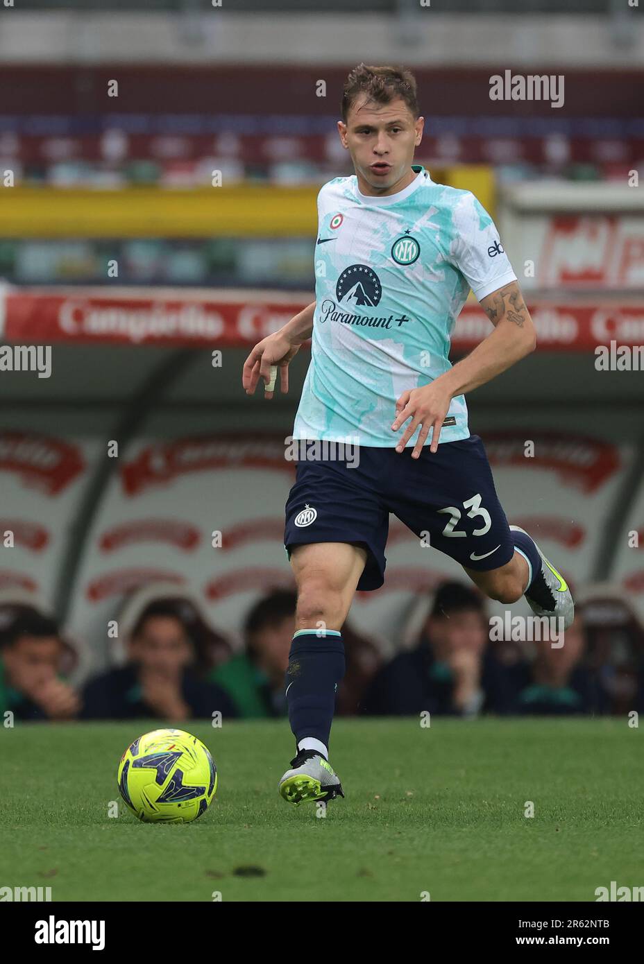 Turin, Italy, 3rd June 2023. Nicolo Barella of FC Internazionale during the Serie A match at Stadio Grande Torino, Turin. Picture credit should read: Jonathan Moscrop / Sportimage Stock Photo