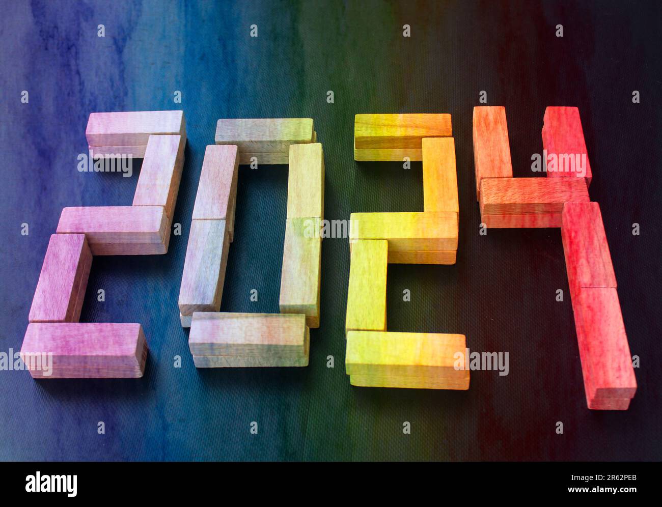 Happy New Year 2024 Idea. Transition from 2023 to new year 2024 concept