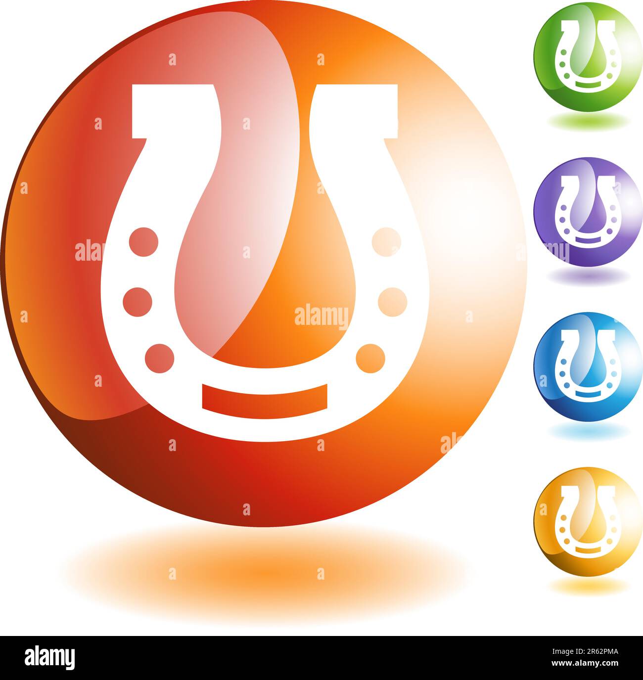 Horseshoe button isolated on a background. Stock Vector