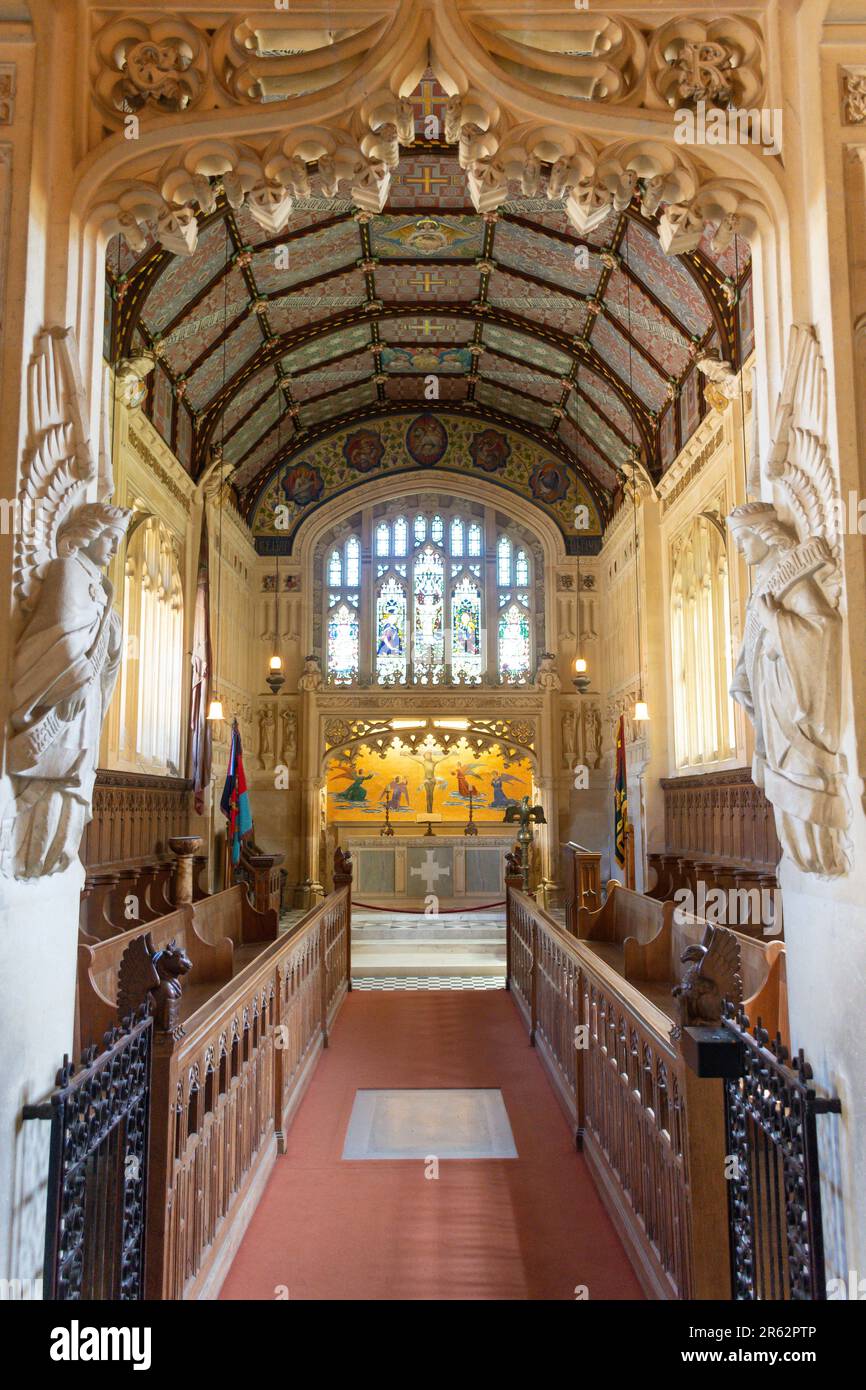 Interior of The Chapel of St Nicholas in Castro, Carisbrooke Castle, Carisbrooke, Isle of Wight, England, United Kingdom Stock Photo