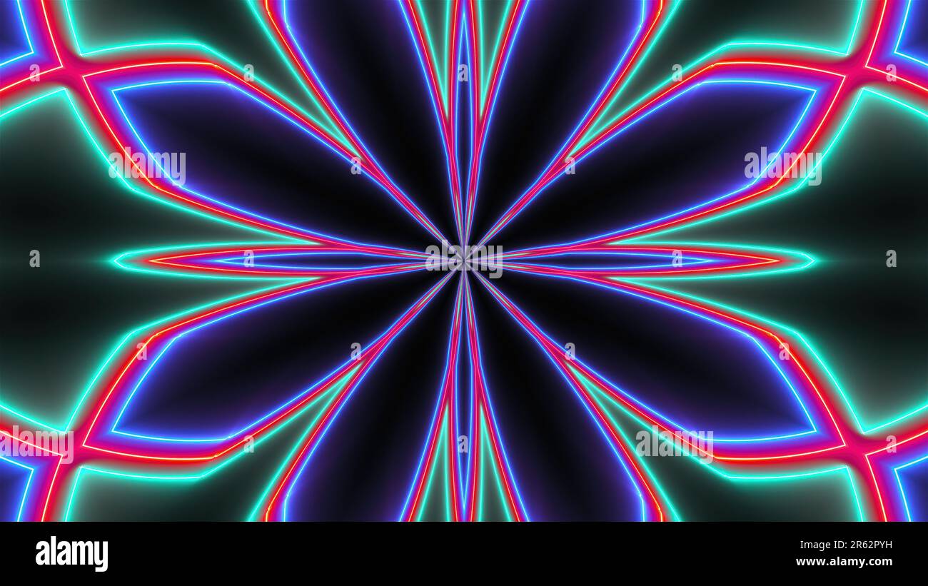 Kaleida neon backdrop. Computer generated 3d render Stock Photo - Alamy