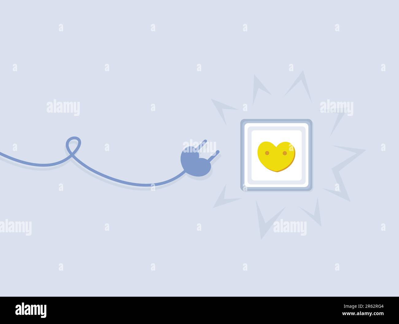 Love patent Electricity outlet with heartshaped plug Stock Vector