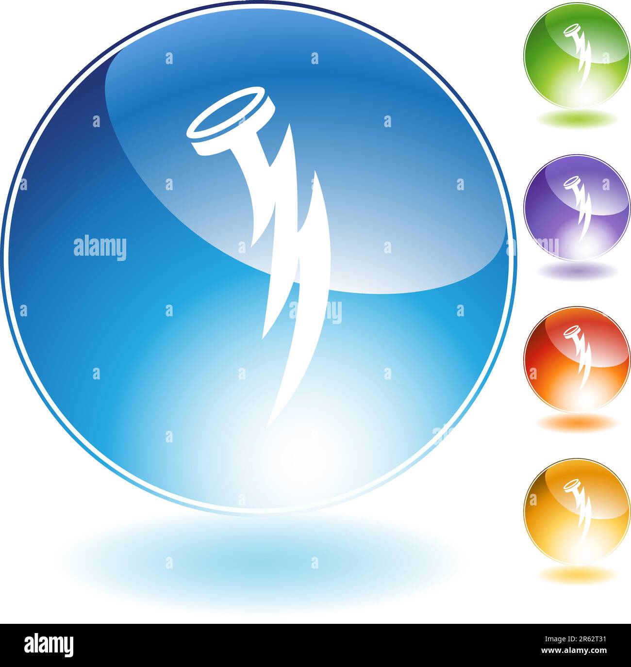 Nail lightning bolt icon isolated on a white background. Stock Vector