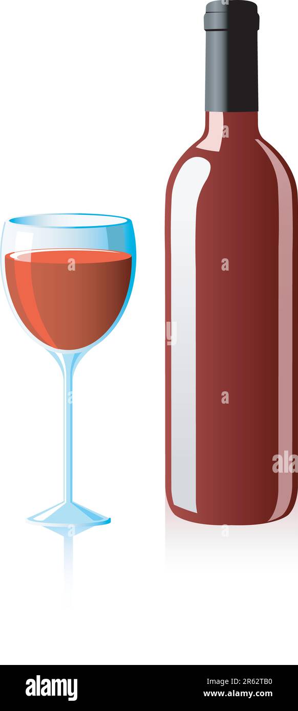 Wine glass and bottle Stock Vector Image & Art - Alamy