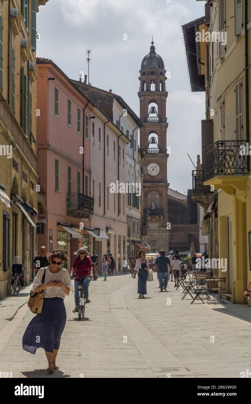 Faenza, Italy (3rd June 2023) - The pedestrian Corso Mazzini in the historical center of the town Stock Photo