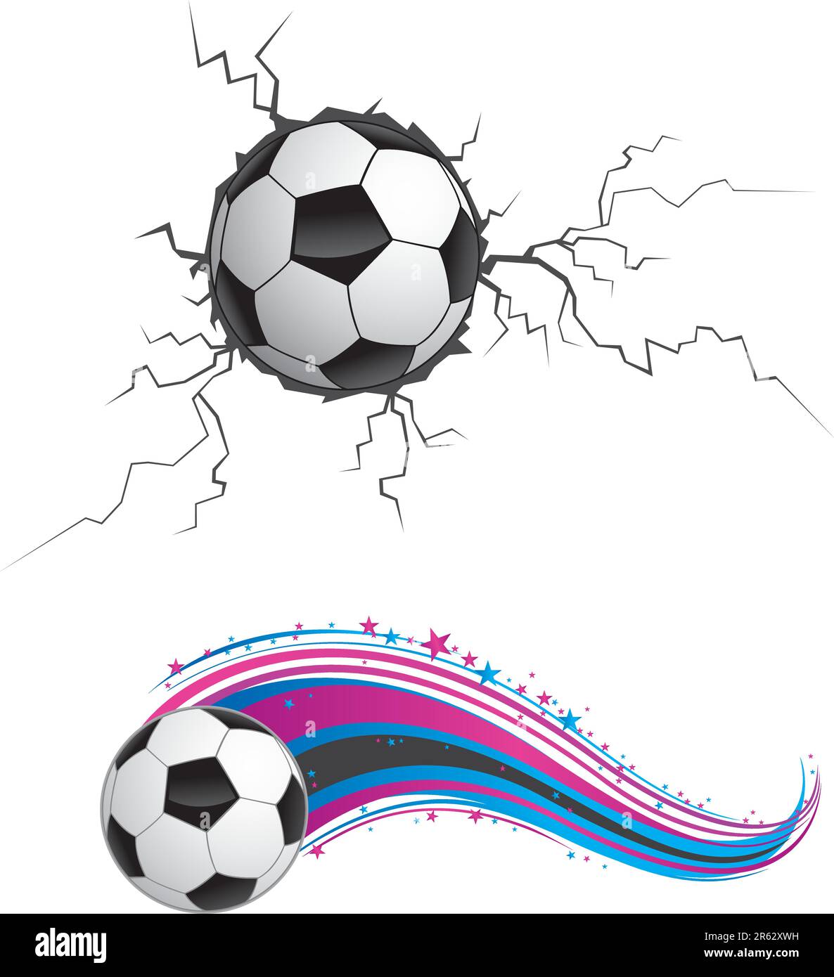 The cartoon soccer icon background Stock Vector