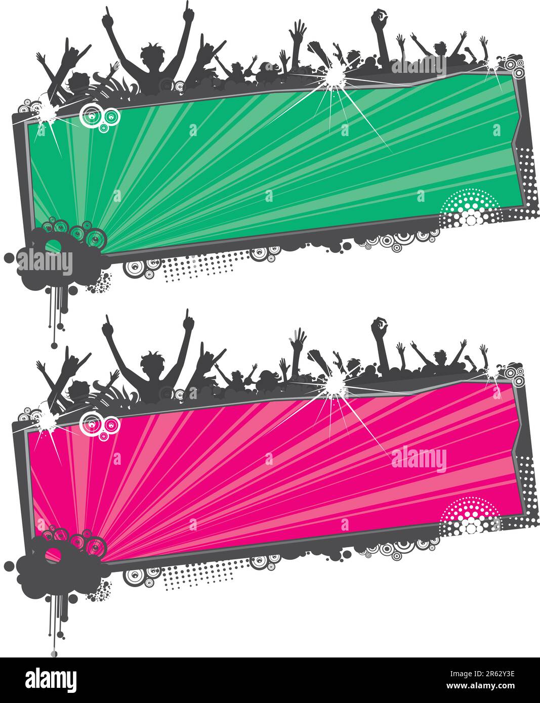 Two color dancing theme banner design background. Stock Vector