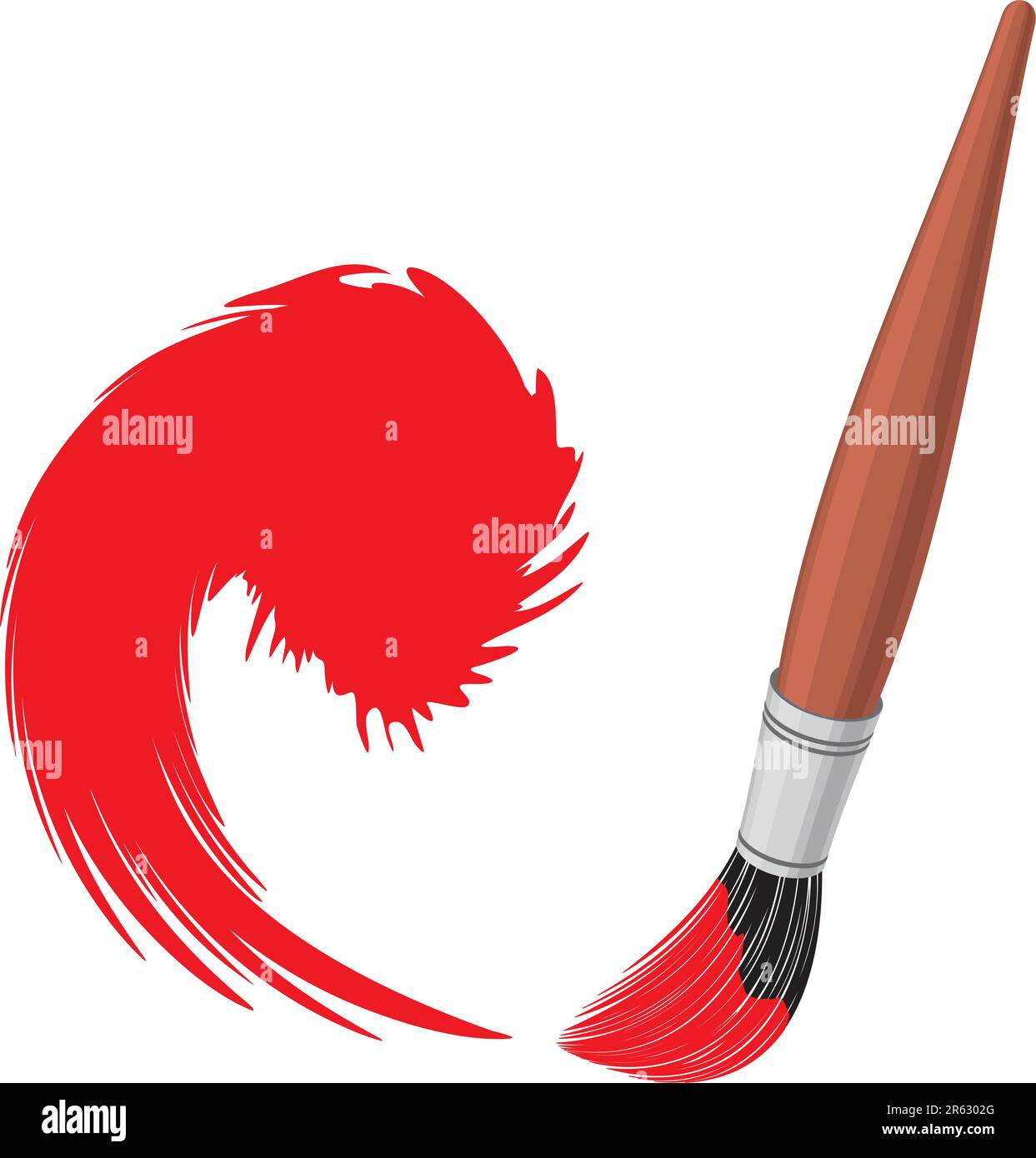 Illustration of Brush painting blue colour Stock Vector Image & Art - Alamy