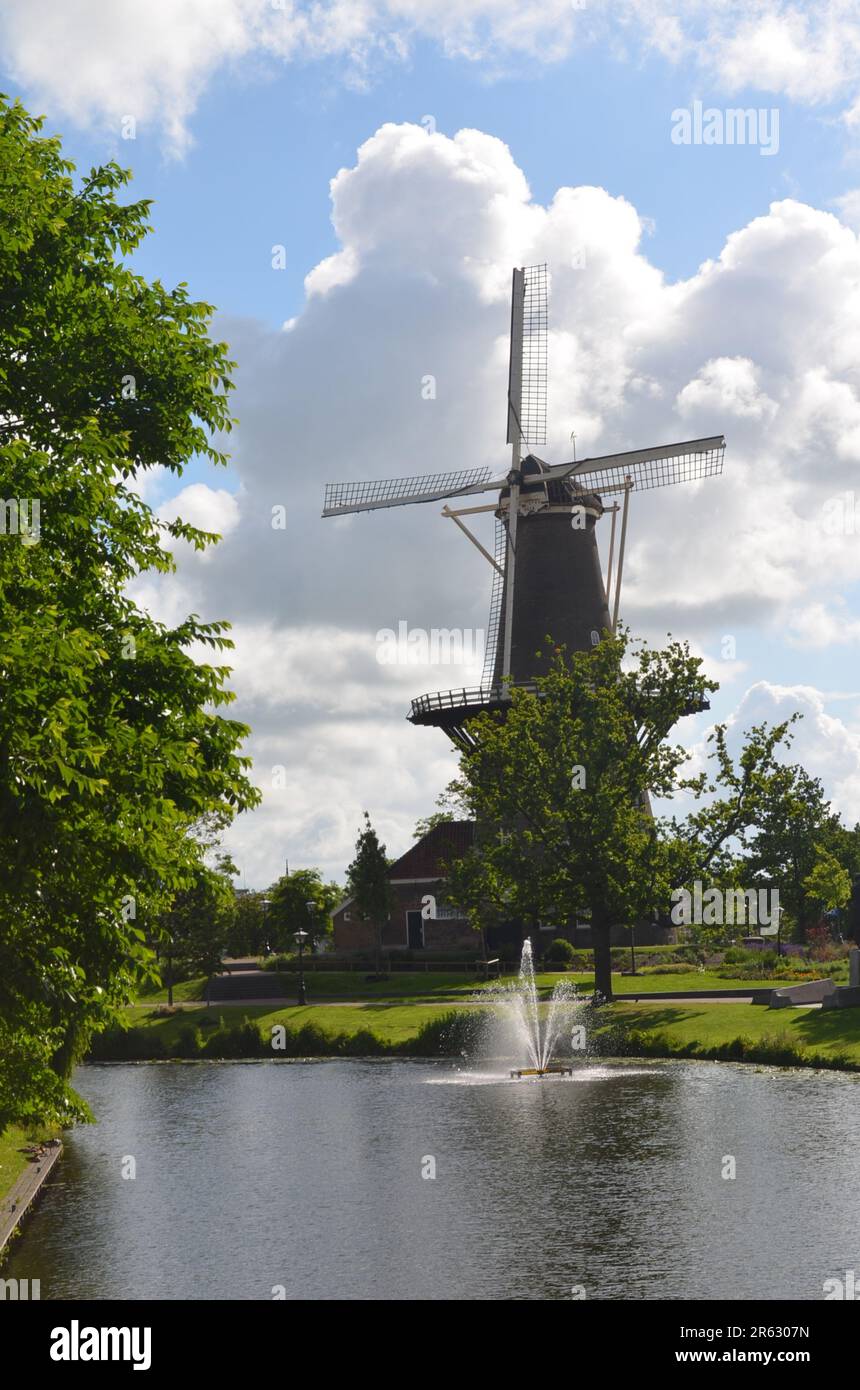 Windmills of the World: Leiden, Netherlands Stock Photo