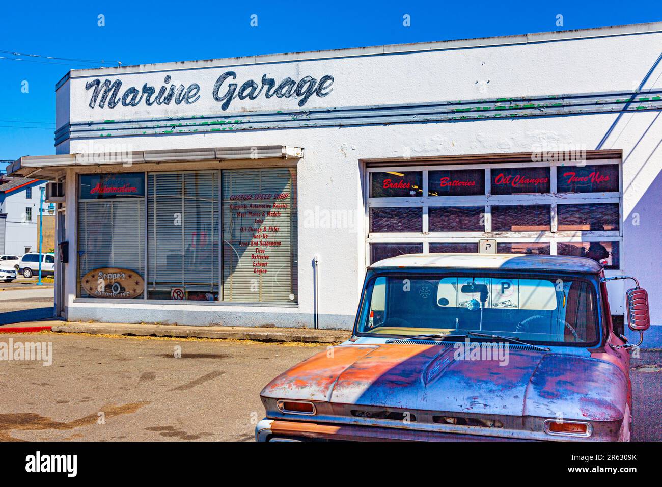 Heritage garage and gas station in Steveston Village British Columbia