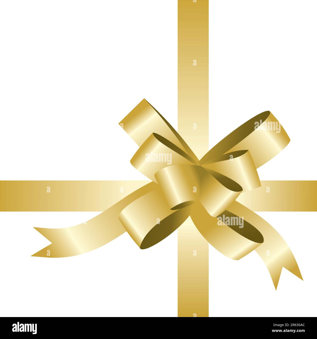 golden ribbon and bow - vector illustration Stock Vector Image & Art ...
