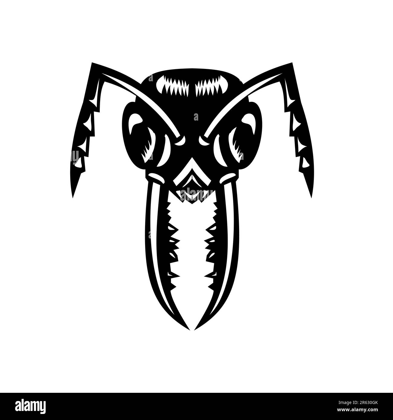 Mascot illustration of head of jack jumper ant, jumping jack, hopper