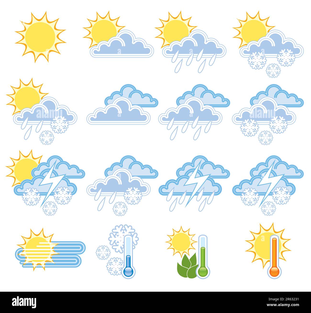 A colorful collection of a weather icons Stock Vector Image & Art - Alamy