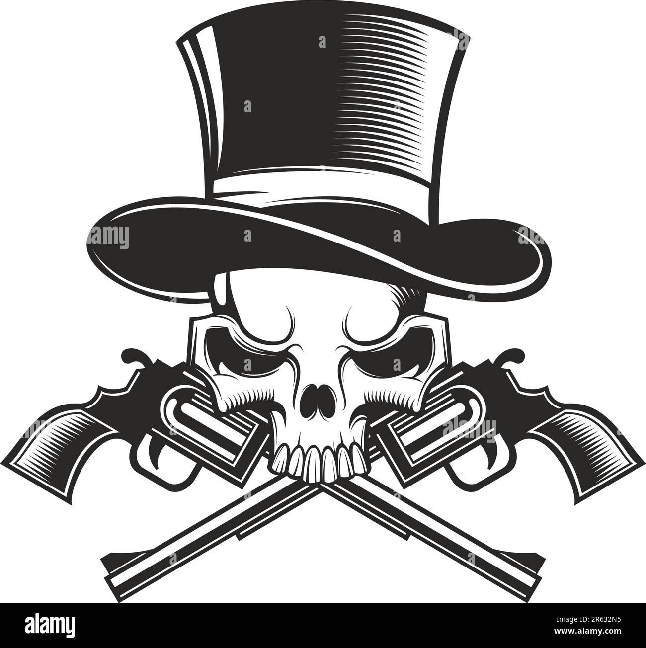 skull and gun Stock Vector Image & Art - Alamy