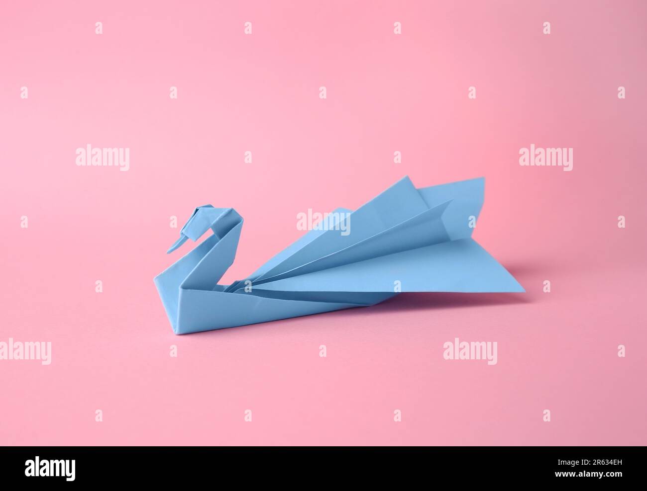 Pink Swan Rice Paper Origami art. Beautiful paper swan on pink background Stock Photo - Alamy