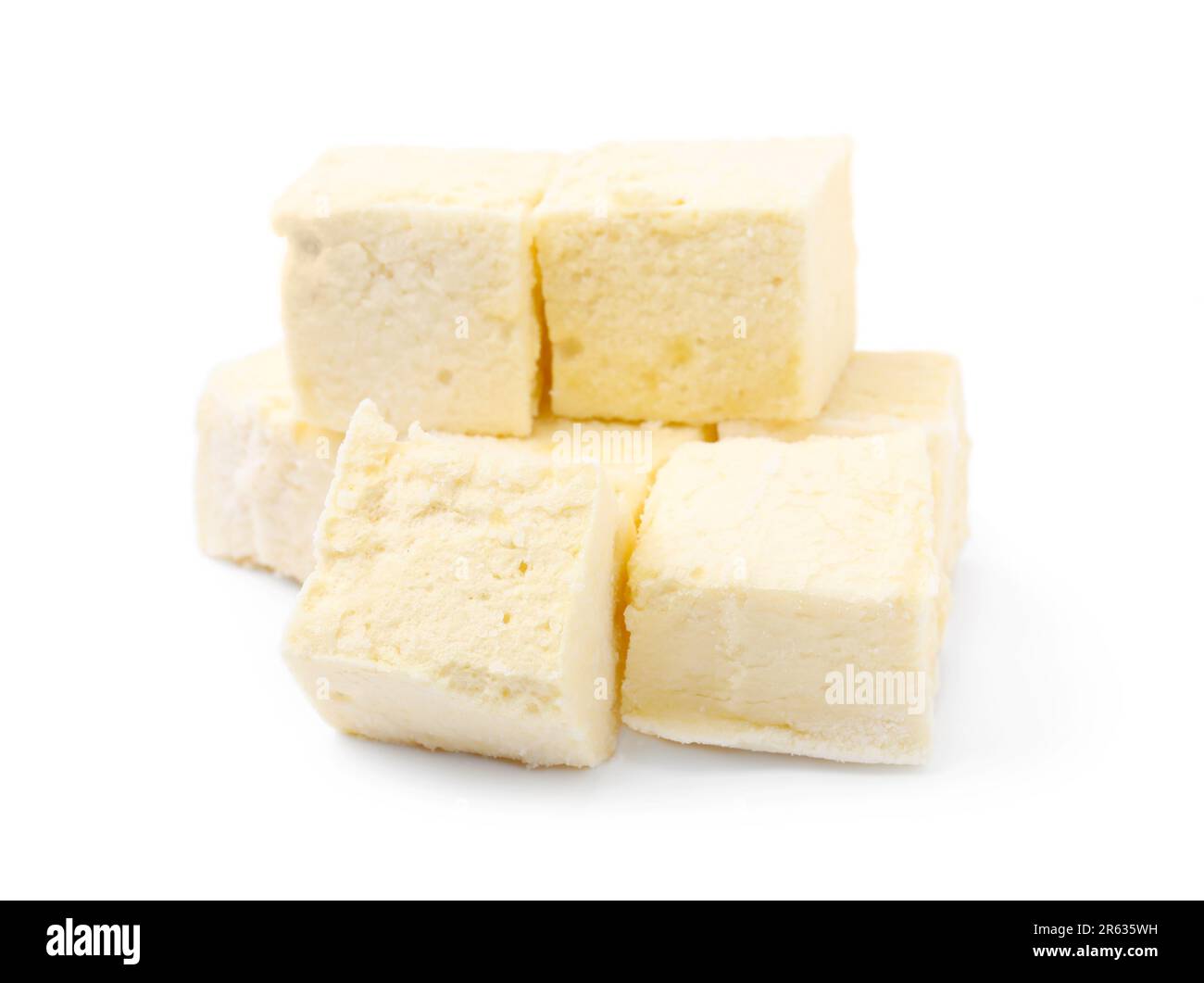 Pile of delicious sweet marshmallows on white background Stock Photo ...
