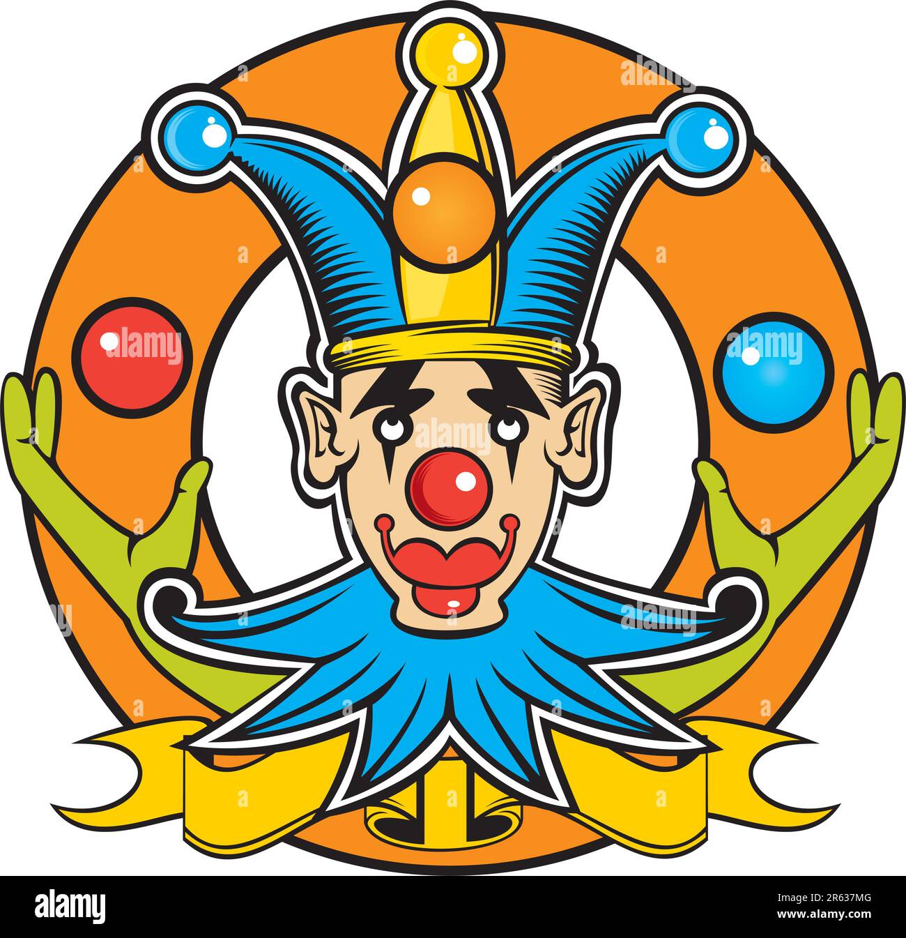 Fashion ornament clown pattern design. Stock Vector