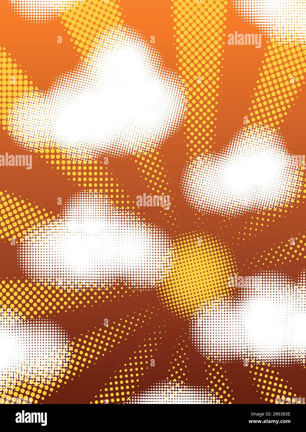 Editable vector design of halftone clouds and sunshine Stock Vector