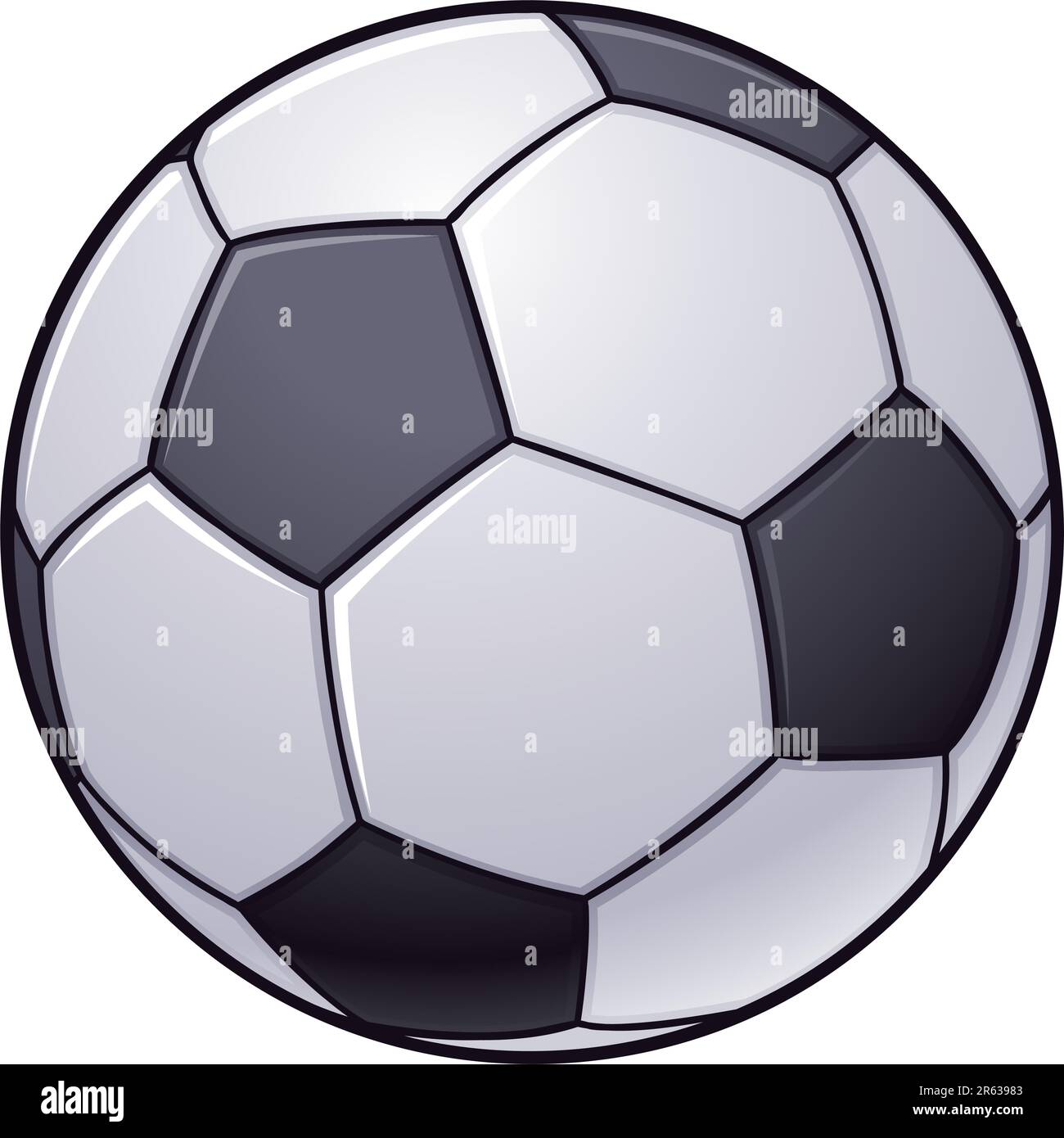 Vector illustration of an isolated black and white soccer ball Stock ...