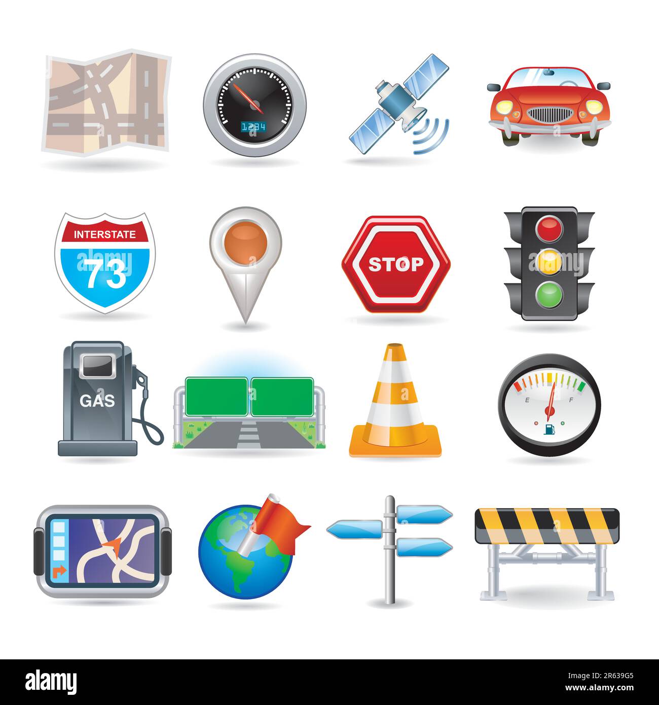 Illustration of navigation icon set Stock Vector Image & Art - Alamy