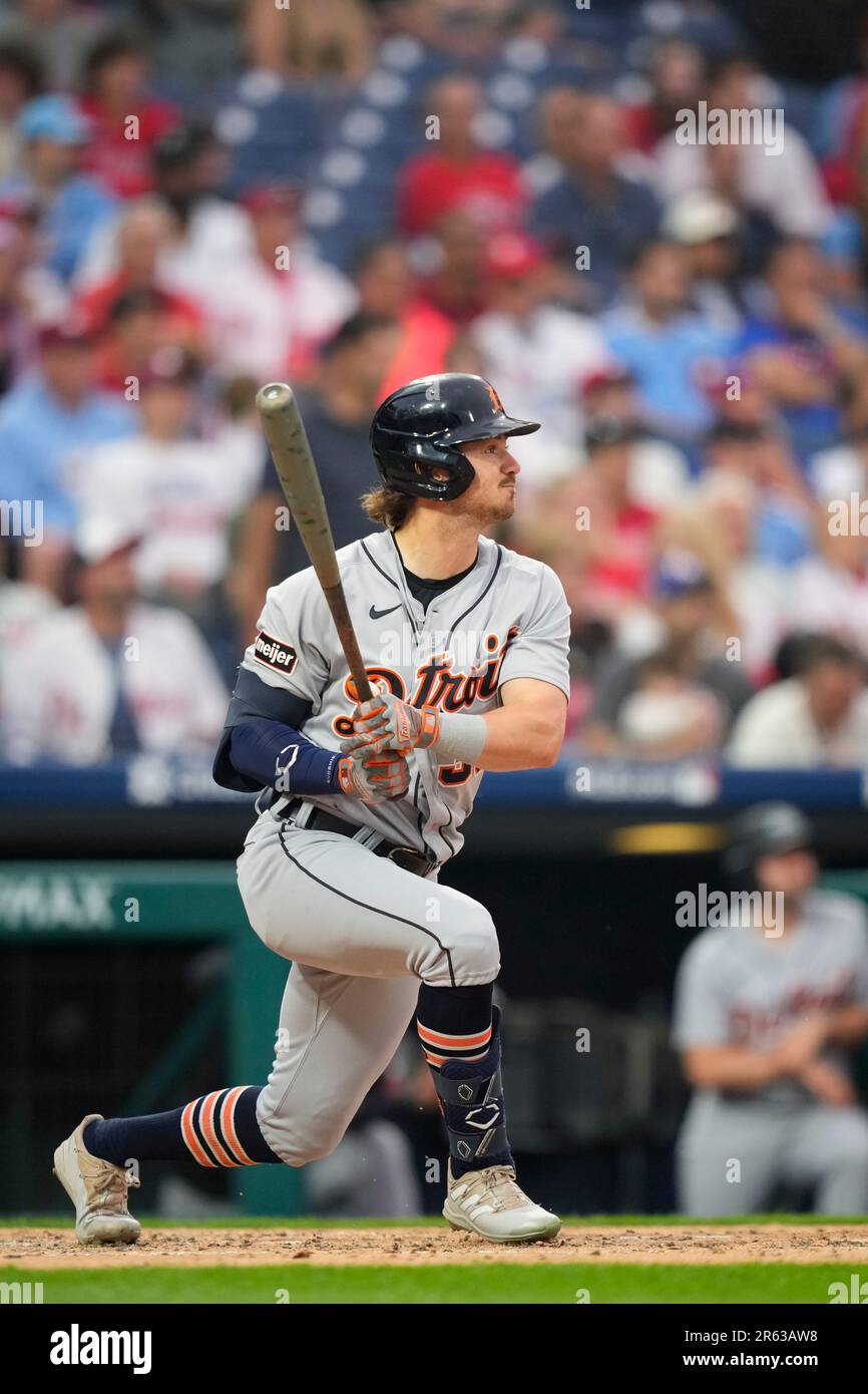 Detroit Tigers' Zach McKinstry plays during a baseball game, Tuesday