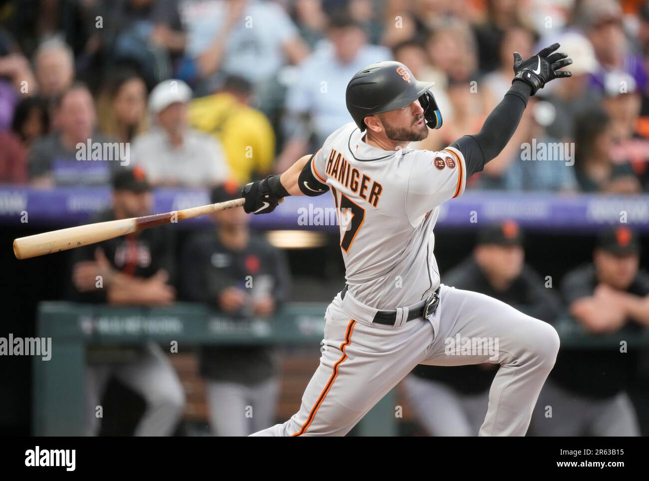 San Francisco Giants' Mitch Haniger during a baseball game against the  Miami Marlins in San Francisco, Sunday, May 21, 2023. (AP Photo/Jeff Chiu  Stock Photo - Alamy