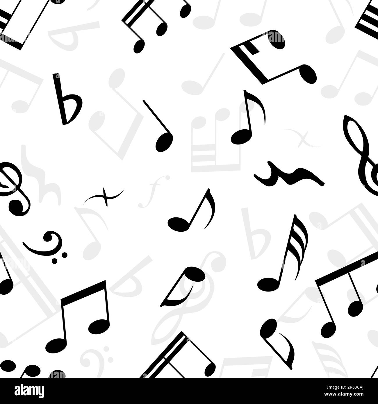 Seamless musical notes texture. For easy making seamless pattern just drag all group into swatches bar, and use it for filling any contours. Stock Vector