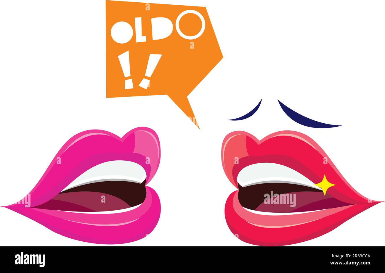 Female mouth and male mouth. Stock Vector