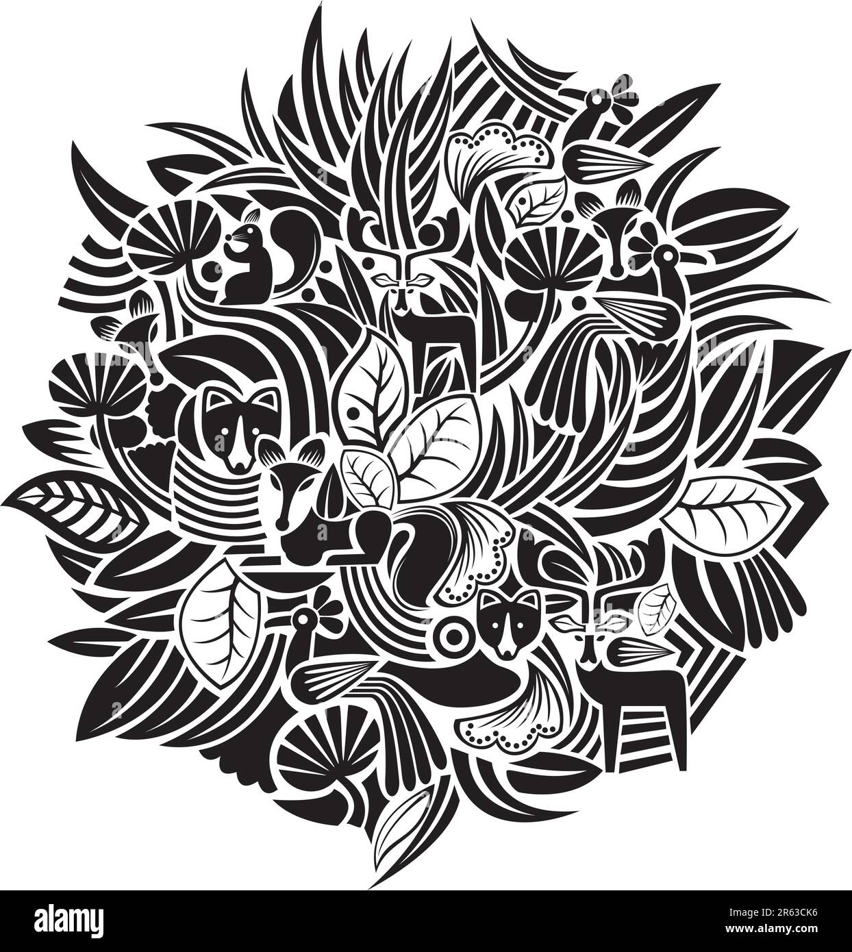 floral and animals pattern design Stock Vector Image & Art - Alamy