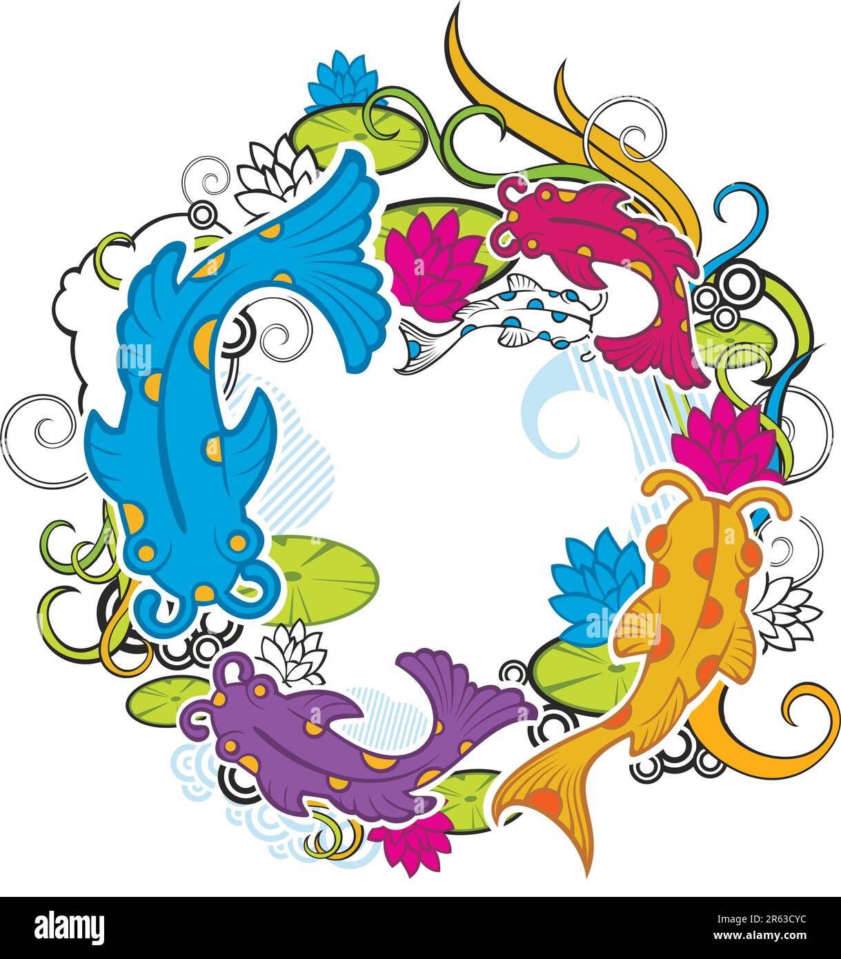 Fish floral Stock Vector Images - Alamy