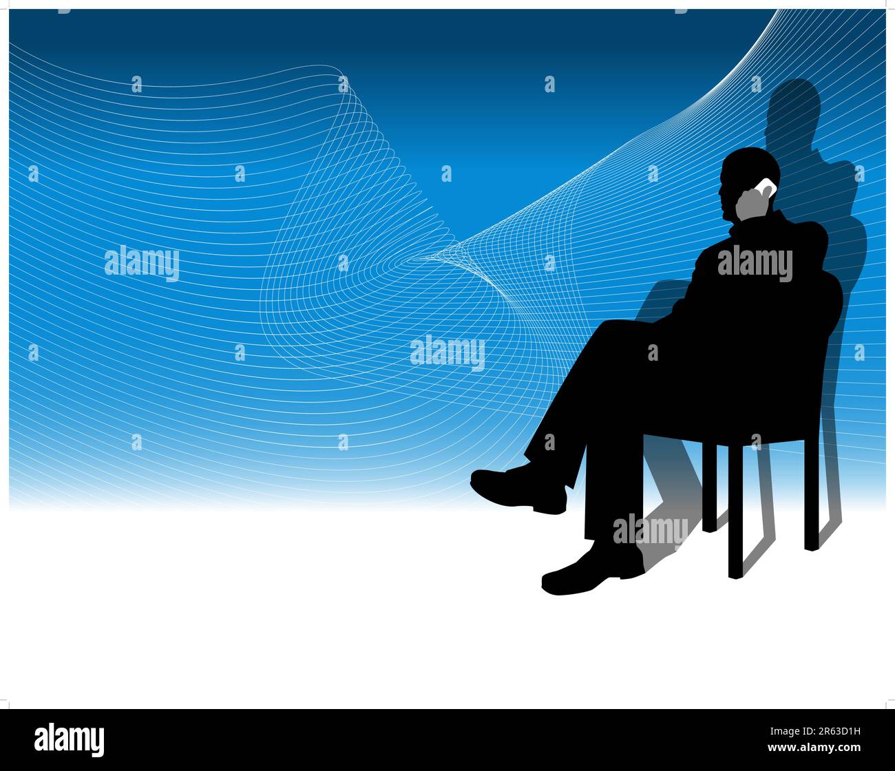 An image of a businessman talking on a phone. Stock Vector