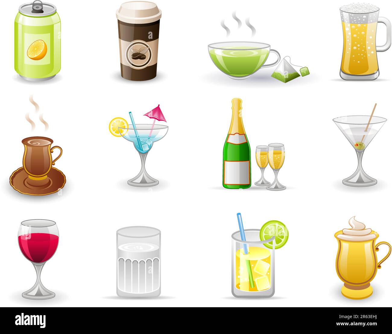 Drinks icon set Stock Vector Image & Art Alamy