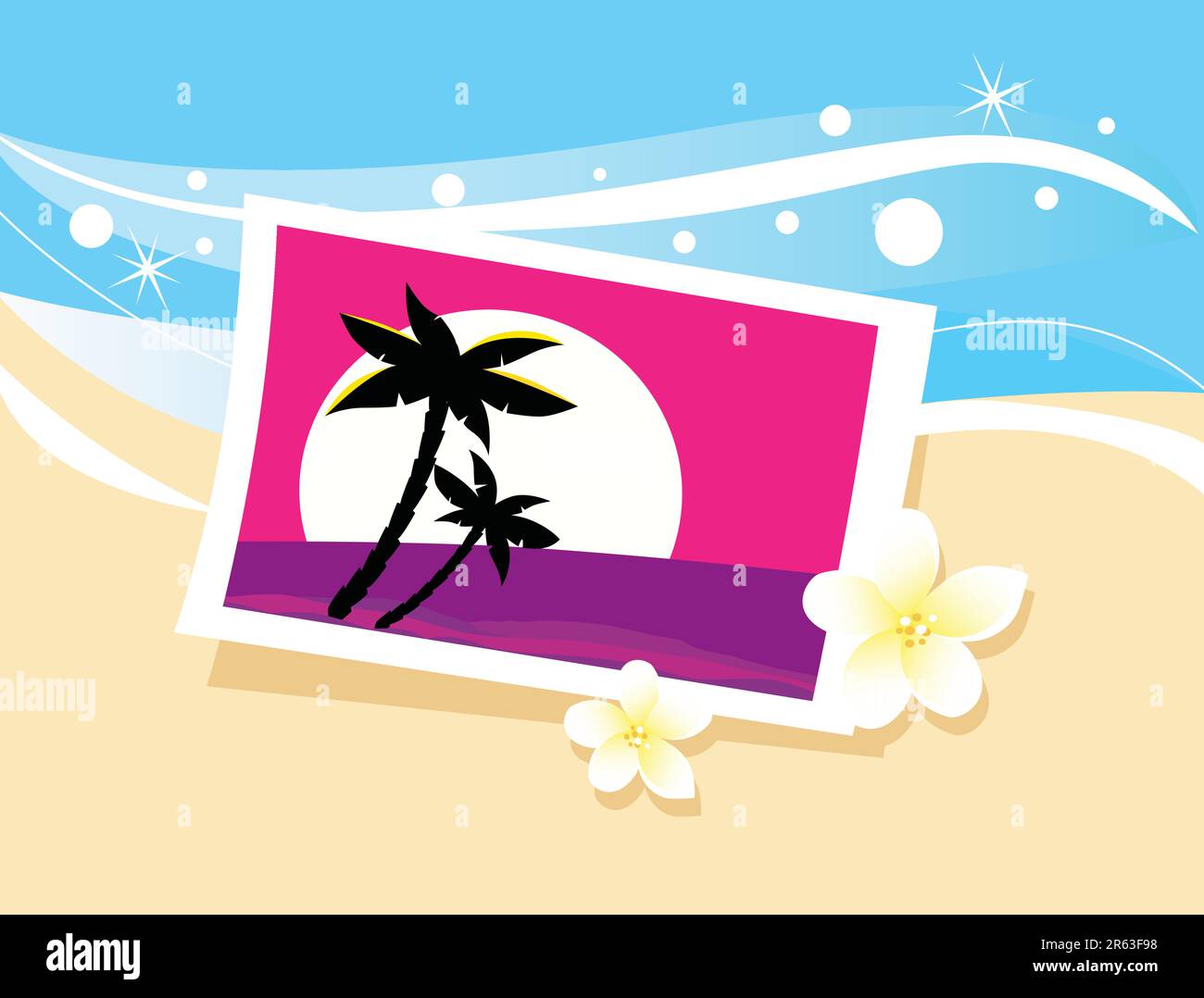 Beautiful black sand beach Stock Vector Images - Alamy