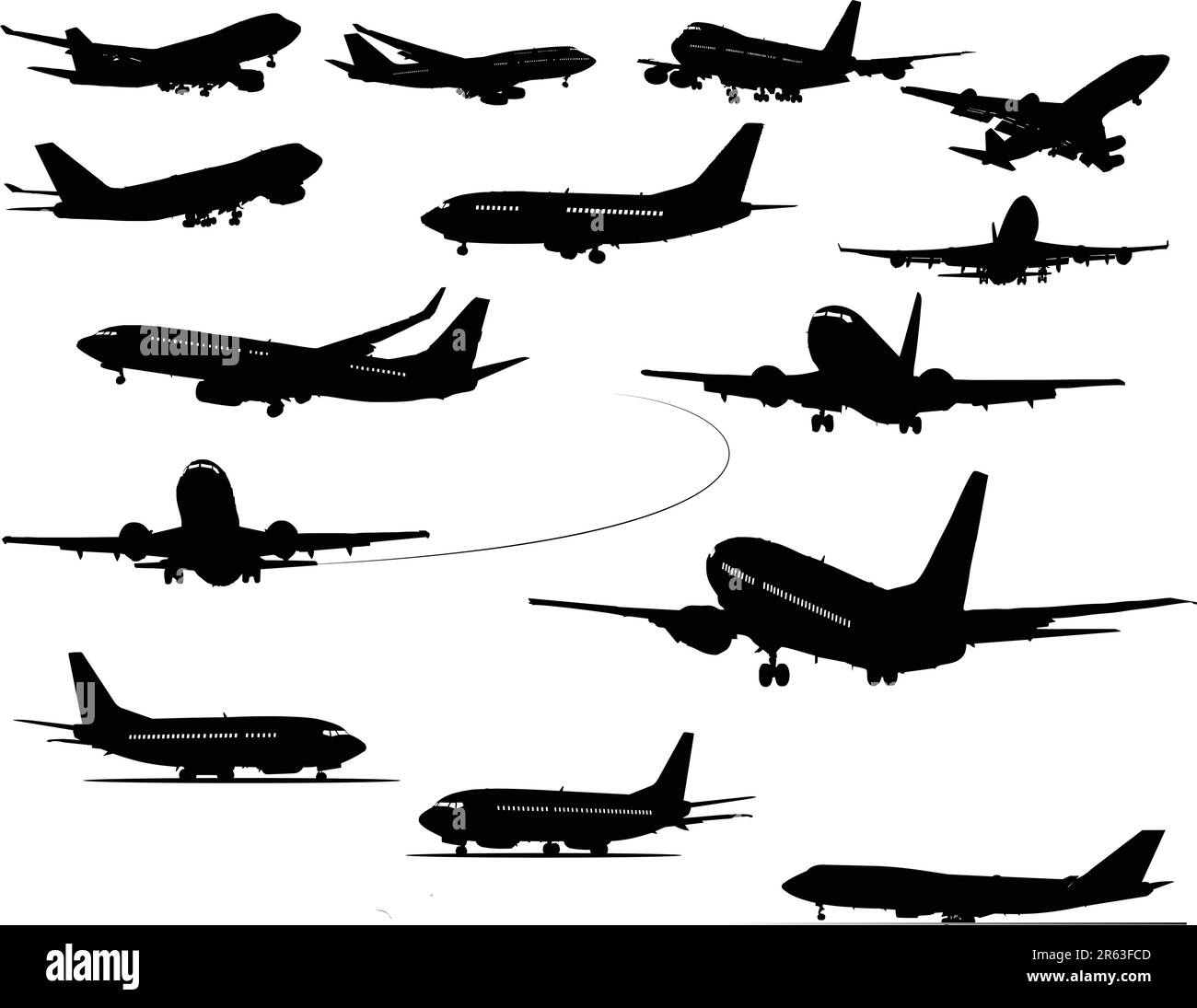 Airplane silhouettes vector illustration Stock Vector Image & Art - Alamy